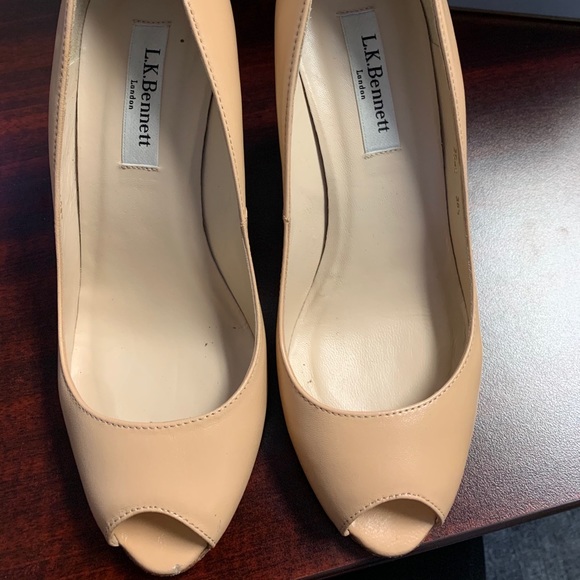 L.K Bennett London Peep Toe Espadrille Wedges - Picture 4 of 6